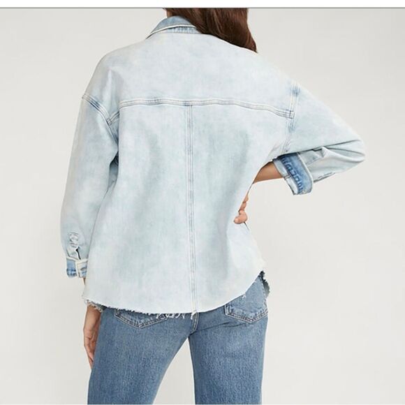 Silver Jeans Co. Women's Denim Jacket (Shacket), Medium, Washed Blue, NWT - Picture 2 of 12